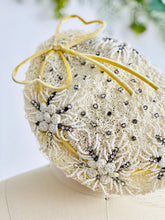 Load image into Gallery viewer, Vintage “G Howard Hodge” beaded hat with chenille ribbon bow
