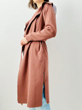 Load image into Gallery viewer, Dark mauve pink knit wrap coat
