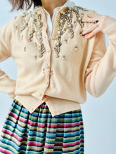 Load image into Gallery viewer, Vintage 1940s beaded cashmere cardigan

