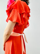 Load image into Gallery viewer, Vintage 1930s coral color silk dress
