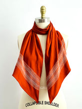 Load image into Gallery viewer, Vintage rust color scarf with ombré embroidered trim
