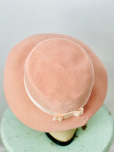 Vintage pink wool felt hat