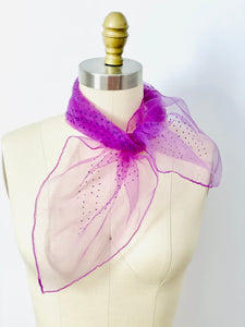Vintage lilac color dotted scarf sheer bandana