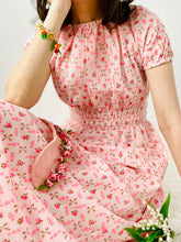 Load image into Gallery viewer, Vintage full length pink floral dress
