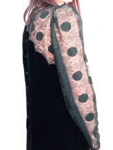 Load image into Gallery viewer, Vintage 1960s Polka Dots Asymmetrical Velvet Dress
