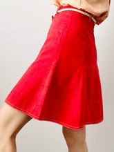 Load image into Gallery viewer, Vintage watermelon red A-Line high waisted skirt
