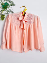 Load image into Gallery viewer, Vintage pink bed jacket with smocking
