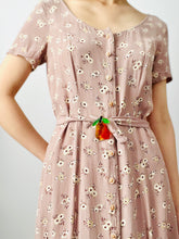 Load image into Gallery viewer, Vintage dusty pink rayon floral dress
