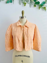 Load image into Gallery viewer, Vintage 1930s Peach Color Embroidered Rayon Crepe Bed Jacket
