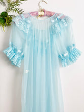 Load image into Gallery viewer, Vintage 1960s pastel blue peignoir lace lingerie
