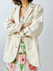Vintage cream color denim blazer